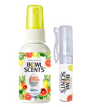 Load image into Gallery viewer, Bowl Scents Poop Spray | 2 oz Citrus | Traps Stinky Bathroom Odor in Toilet Bowl. Refillable Made in USA
