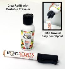 Load image into Gallery viewer, Bowl Scents Toilet Spray prevents Poop Smell, easy to use just spritz, sit and go. Sprays in the toilet water to create an odor trapping layer that blocks poop smell. Alcohol and aerosol free, Made in USA