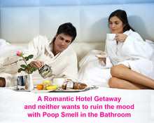 Load image into Gallery viewer, Hotel Getaways with a lover can be ruin by nasty poop smell. Avoid embarrassment and shame with that special someone. Bowl Scents is easy to use just spritz, sit and go. Fits in Pocket or Purse made in USA