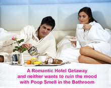 Load image into Gallery viewer, Use Bowl Scents Pre-Poop Spray for Vacation Getaways with that special someone. Prevents Nasty Poop Smell before it begins