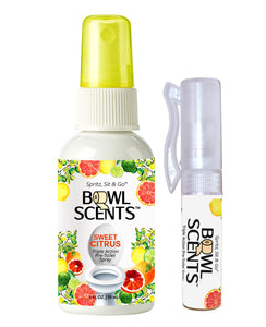 Bowl Scents Poop Spray | 2 oz Citrus | Traps Stinky Bathroom Odor in Toilet Bowl. Refillable Made in USA