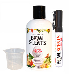 Bowl Scents Cucumber Melon Toilet Spray - Prevents nasty poop smell- fits in pocket or purse - Made in USA